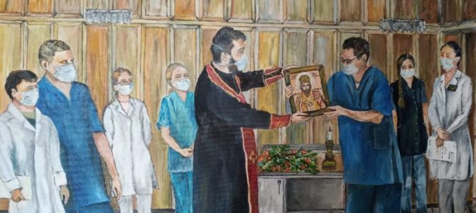 Отец Стахий совершил молебен в Диагностическом центре №5